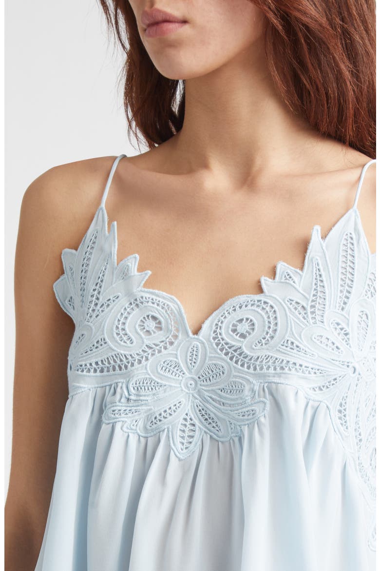Rosie Lace Appliqué Silk Tank, Alternate, color, ADRIATIC