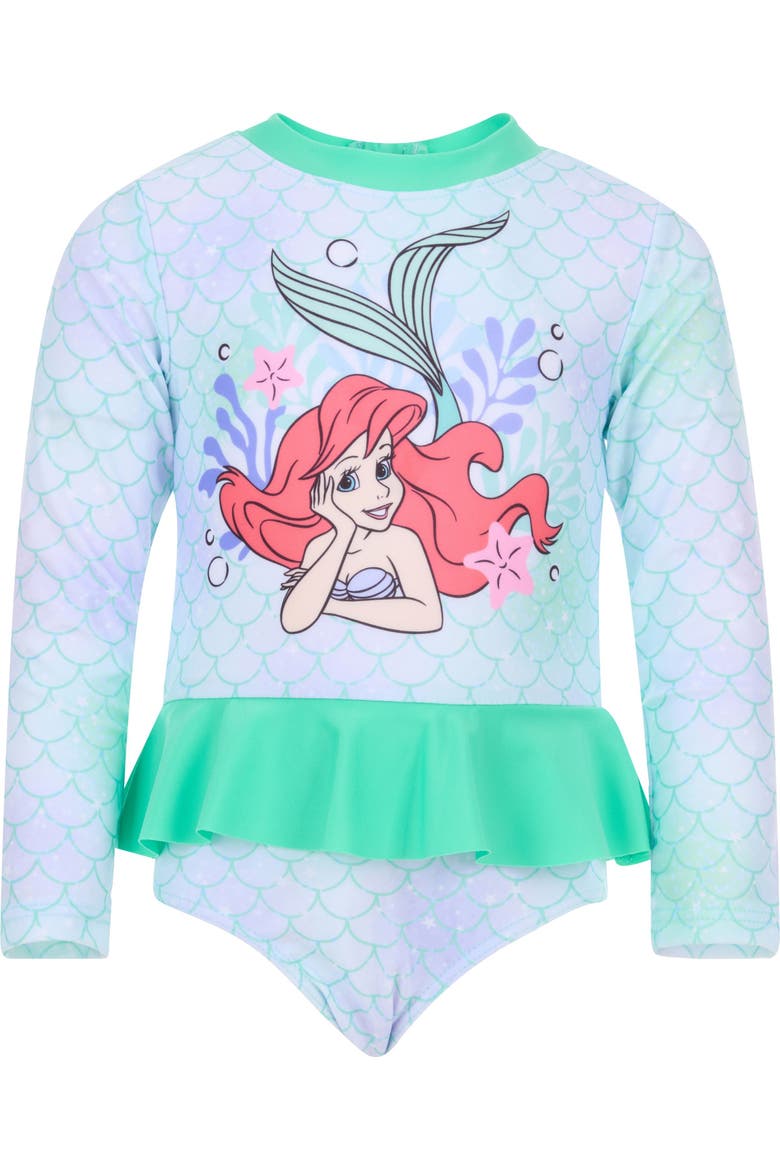 The Little Mermaid Princess Ariel One Piece Swimwear, Alternate, color, Ariel Mint Gradient