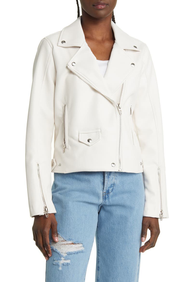 Faux Leather Moto Jacket, Alternate, color, PURE MOTIVATION