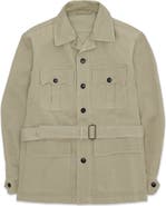 Fortela Clint Herringbone Cotton Sahariana Jacket