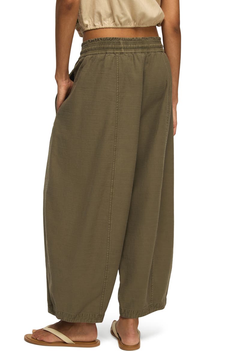 Stripe Cotton Blend Barrel Leg Pants, Alternate, color, DUSTY OLIVE