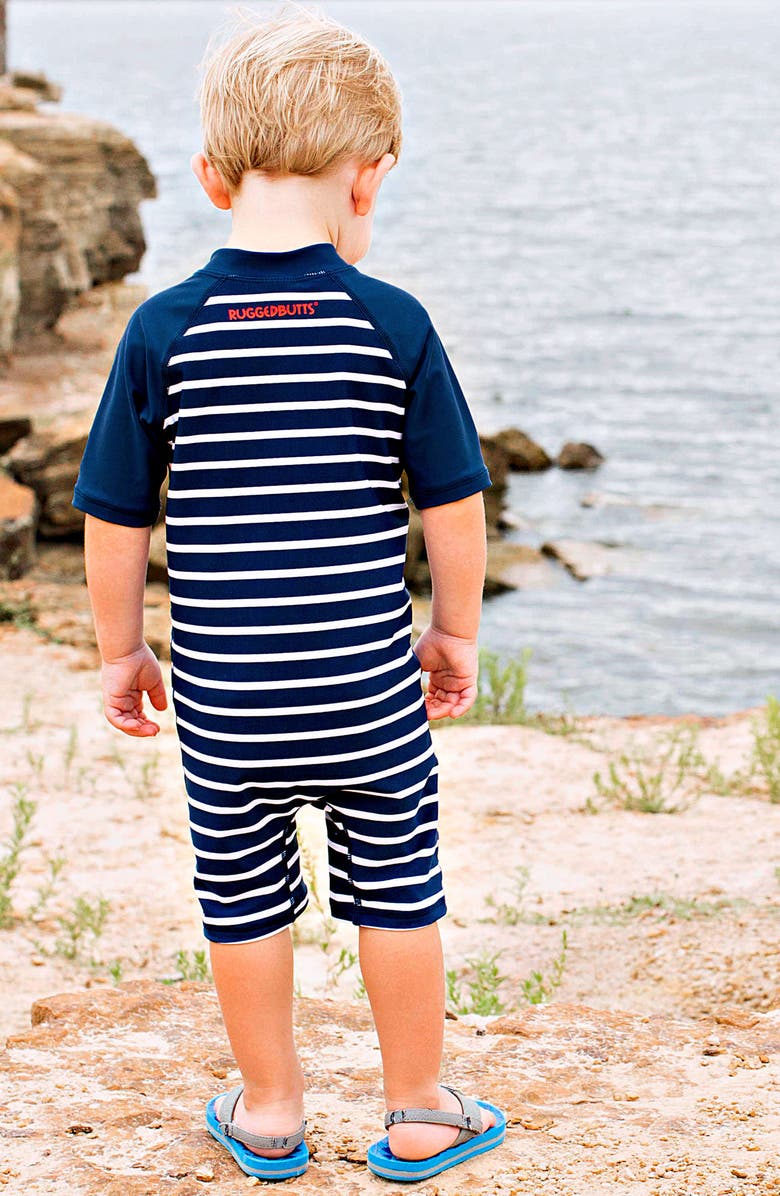 RuggedButts Rashguard Swimsuit & Hat Set, Alternate, color,