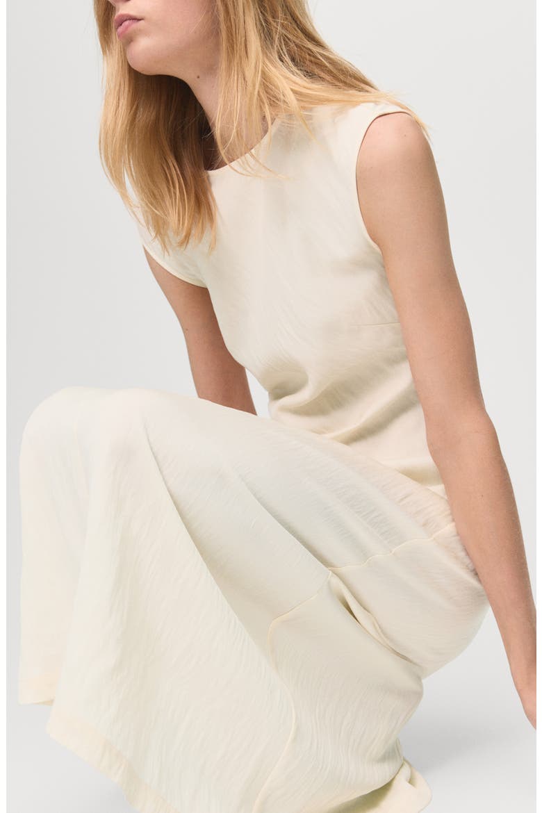 Side Ruched A-Line Midi Dress, Main, color, ECRU