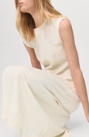 MANGO Side Ruched A-Line Midi Dress