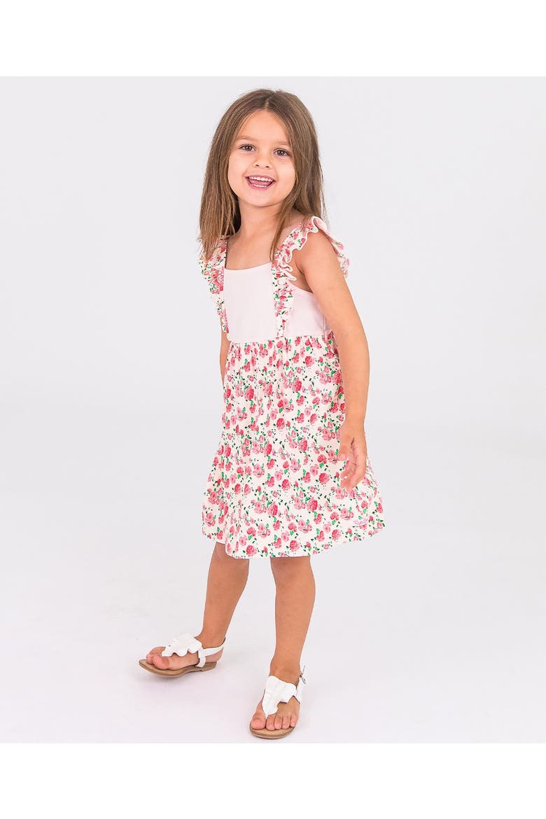 Toddler Ruffle Strap Mixed Print Dress, Alternate, color, English Roses