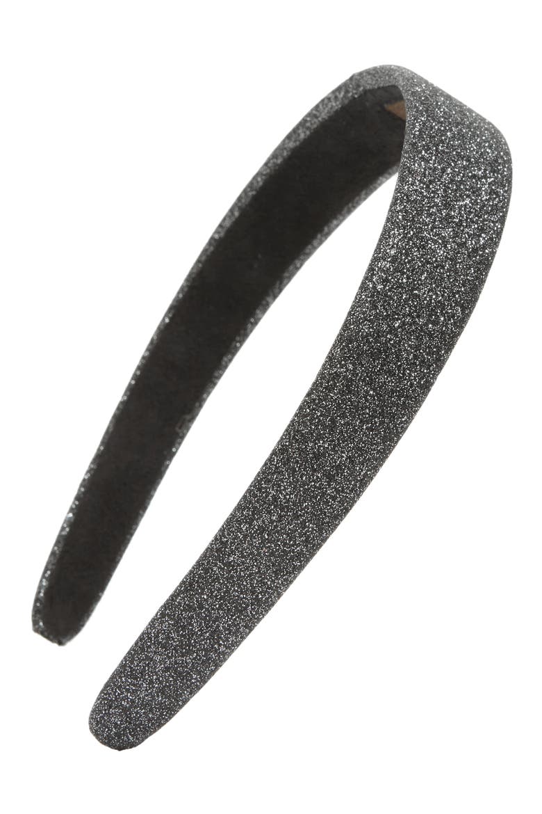 Glitter Headband, Main, color, BLACK