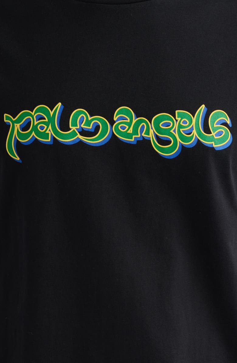 Palm Angels Thai Logo Cotton Graphic T-Shirt, Alternate, color, Black Green