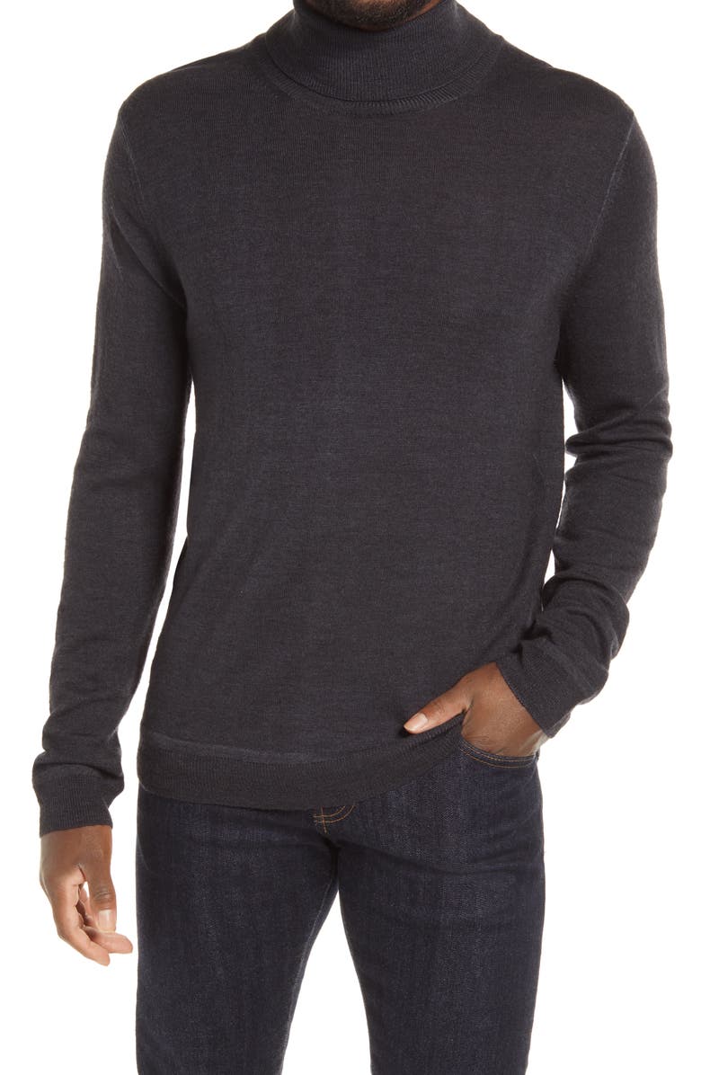 Nordstrom Signature Merino Wool Garment Dye Turtleneck Sweater, Main, color, 