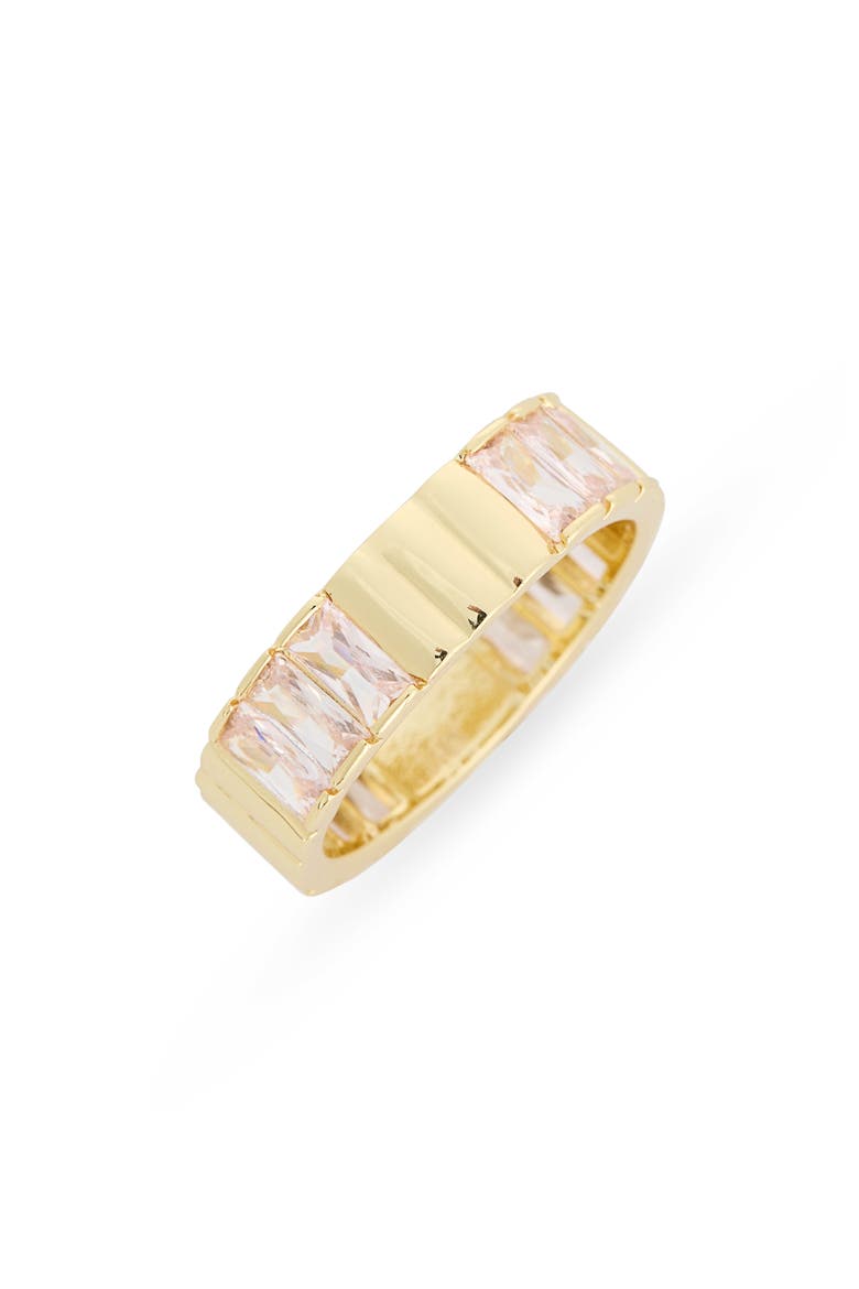 Baguette Cubic Zirconia Band Ring, Main, color, GOLD