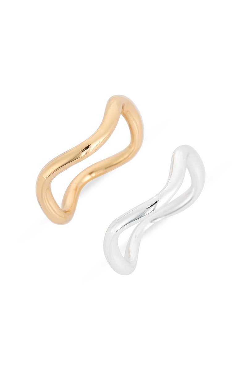 Leith 2-Pack Wavy Rings, Main, color, Gold- Silver