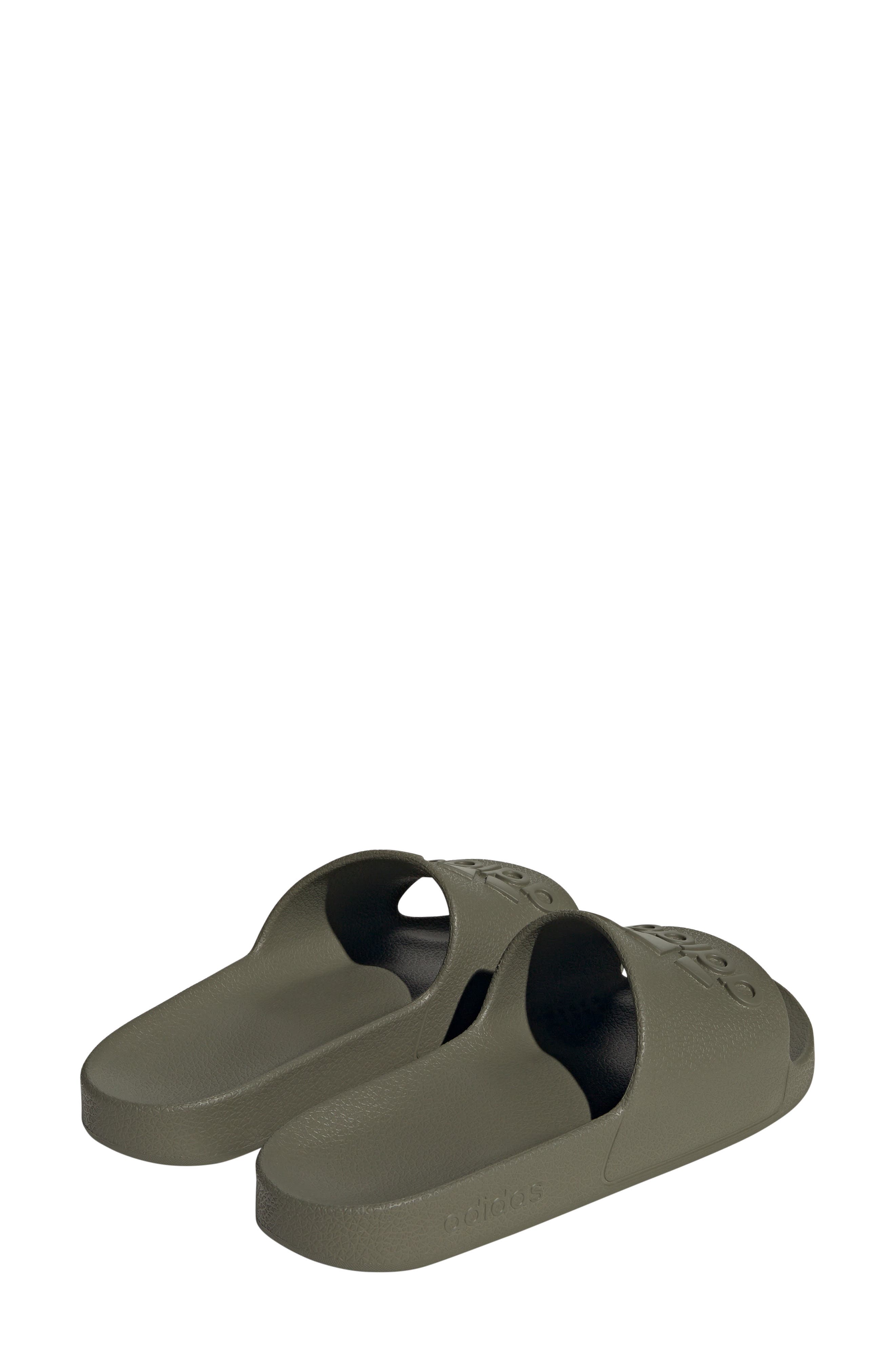 Adilette Aqua Slide Sandal, Alternate, color, OLIVE/ OLIVE/ OLIVE STRATA
