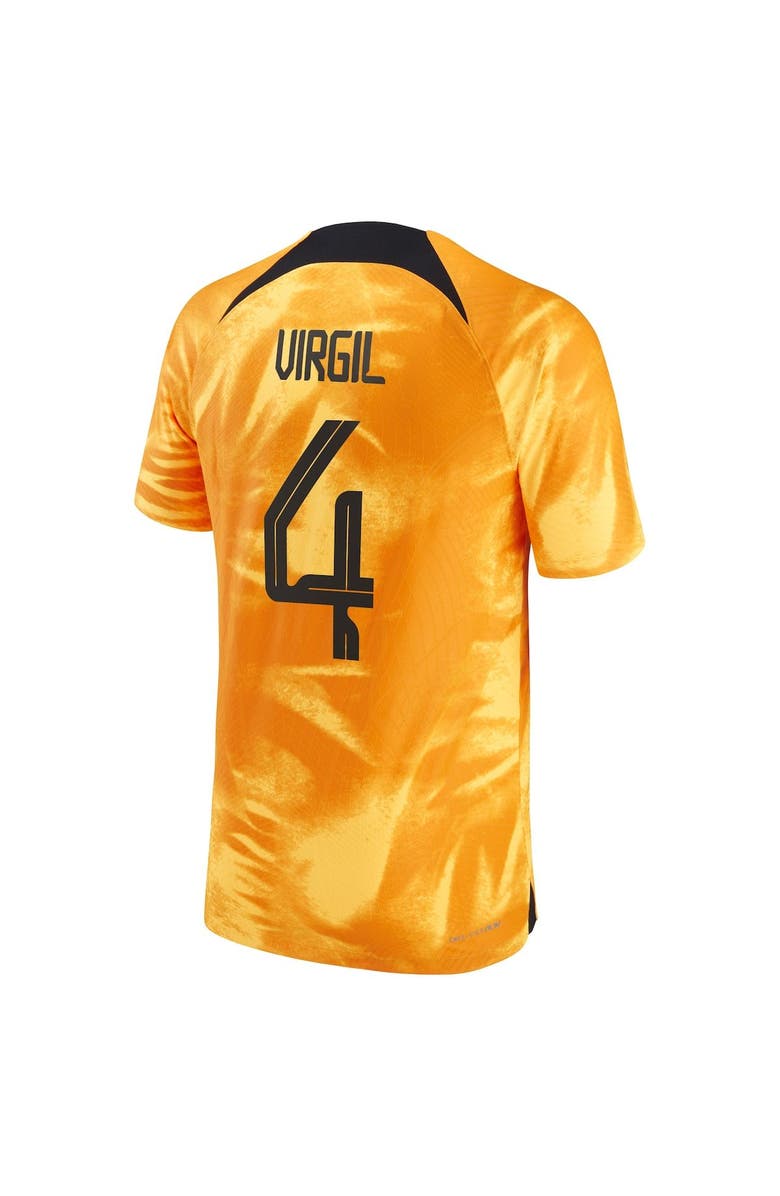 Nike Men's Nike Virgil Van Dijk Orange Netherlands National Team 2022/23 Home Vapor Match Authentic Player Jersey, Alternate, color,