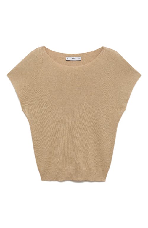 Mango Fine Knit Cap Sleeve Sweater In Brown