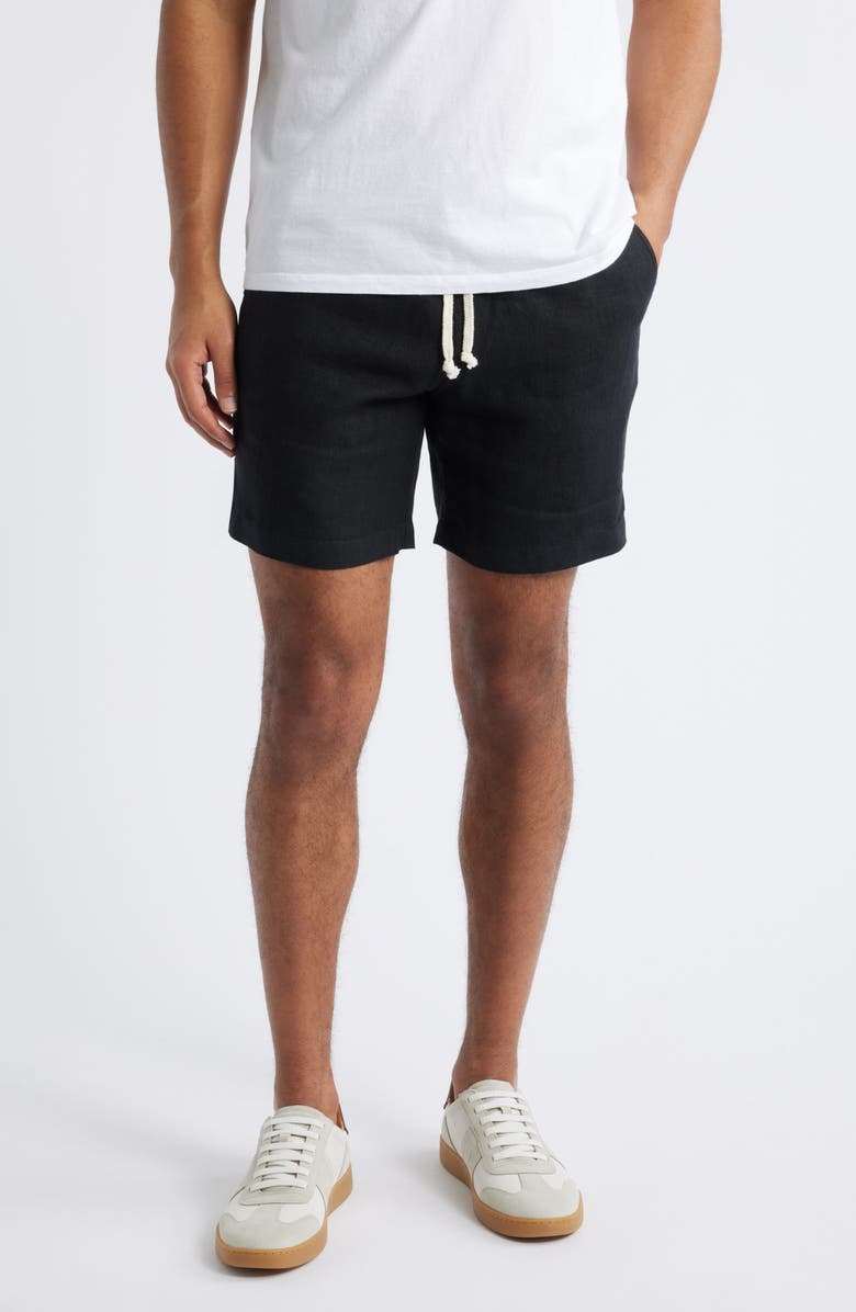 ALEX CRANE Bo Linen Drawstring Shorts, Main, color, Night
