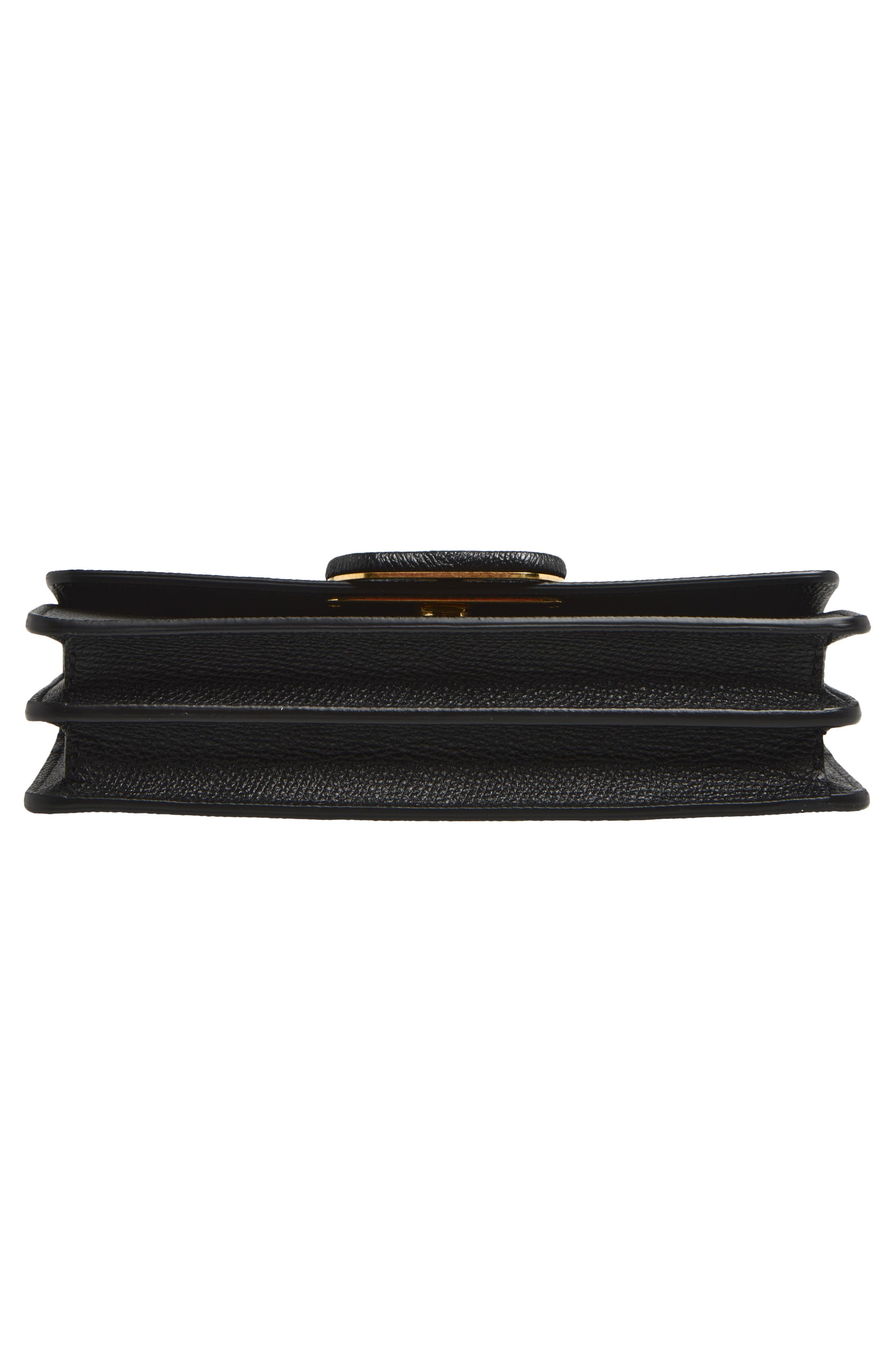 VLOGO Signature Leather Wallet on a Chain, Alternate, color, BLACK