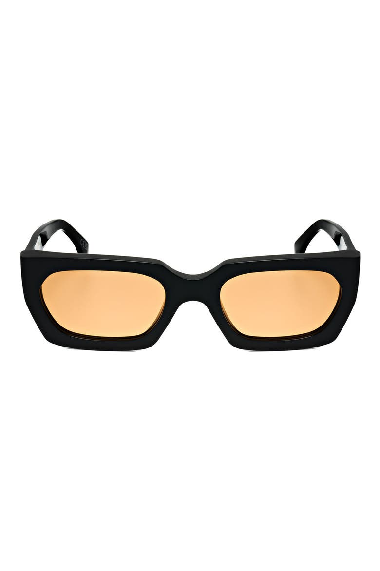 54mm Rectangle Sunglasses, Main, color, BLACK