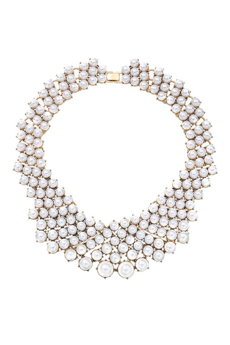 Emma Collar Necklace, Main, color, WHITE