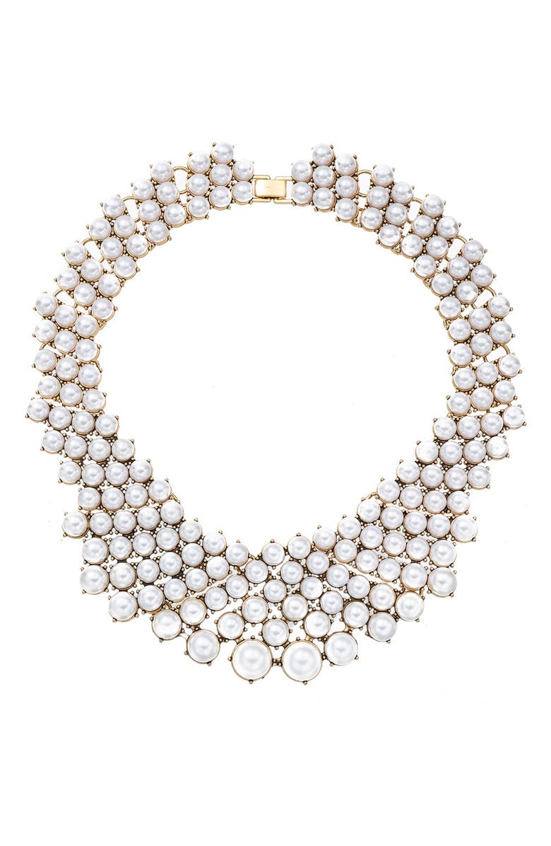 EYE CANDY LOS ANGELES Emma Collar Necklace, Main, color, White