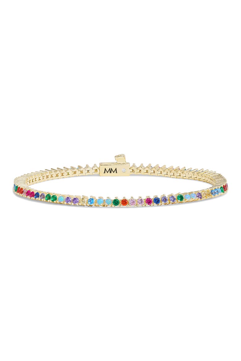 Baby Not Your Basic Rainbow Tennis Bracelet, Main, color, GOLD-RAINBOW