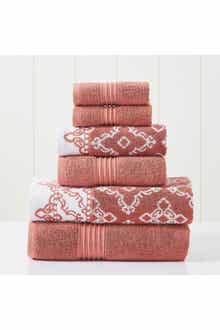 Yarn Dyed Jacquard/Solid Towel 6-Piece Set - Charlize Stone