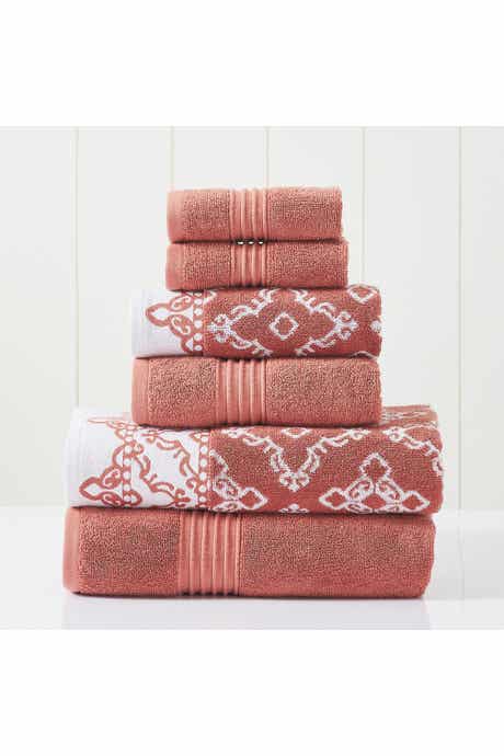Yarn Dyed Jacquard/Solid Towel 6-Piece Set - Charlize Stone