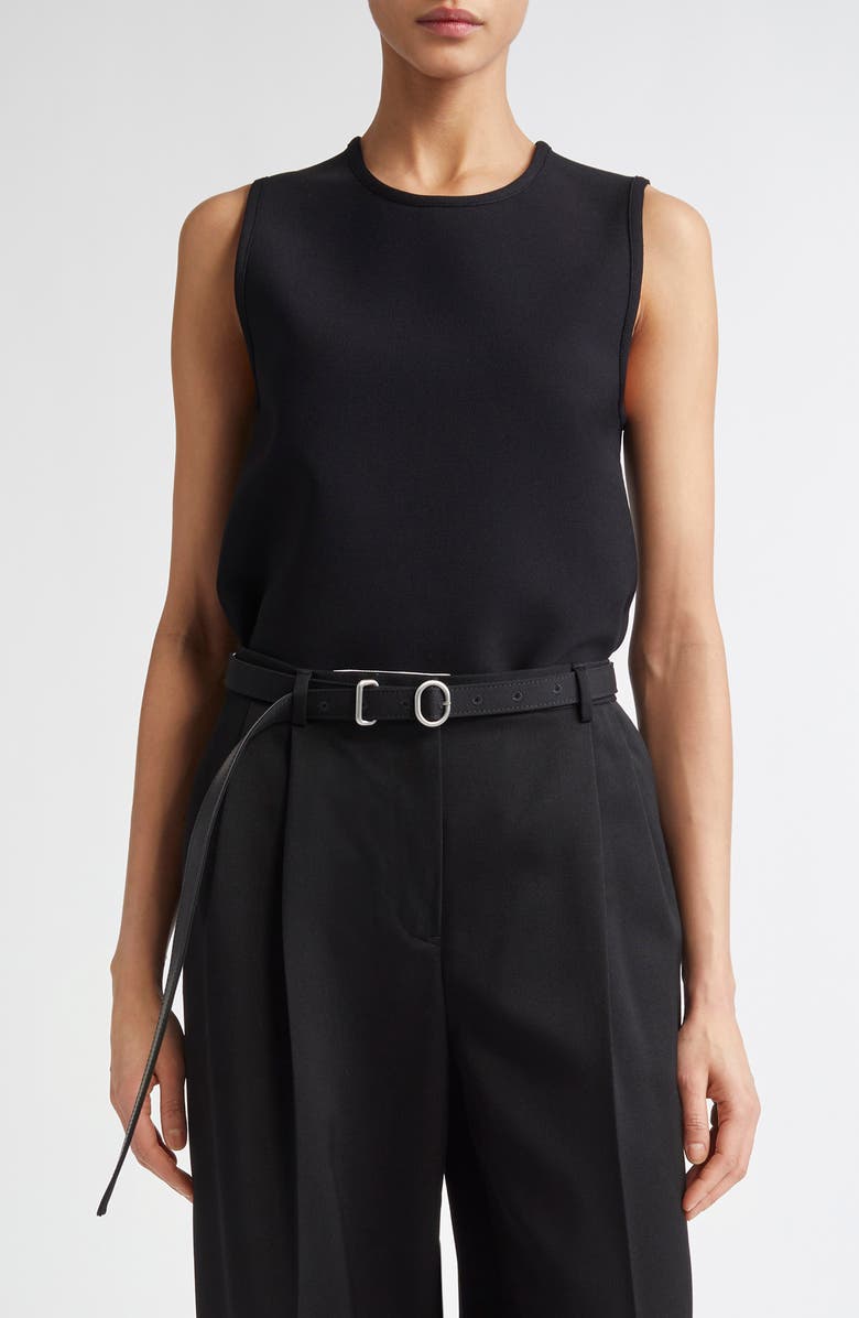 Jil Sander Superfine Interlock Tank, Main, color, Black