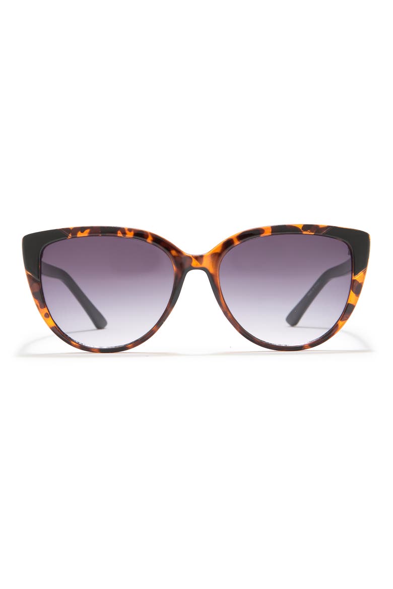 55mm Cat Eye Sunglasses, Main, color, BLACK / SMOKE GRADIENT LENS