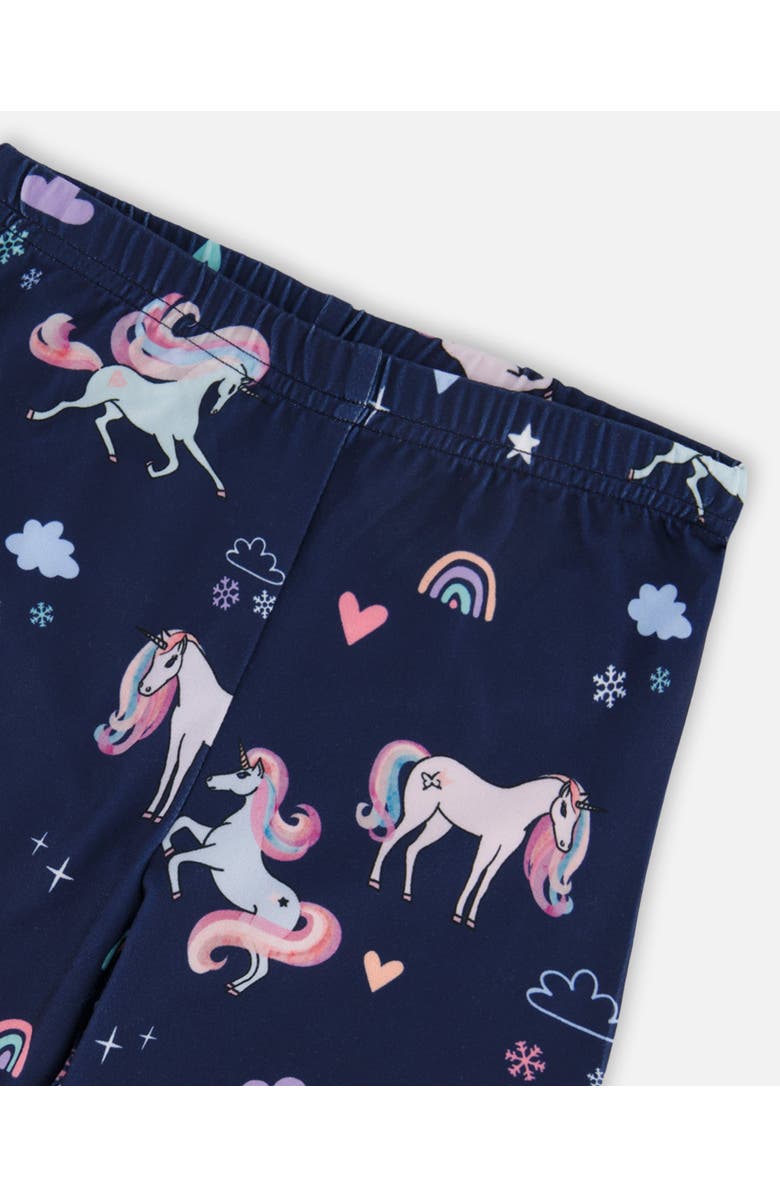 Deux par Deux Stretch Jersey Leggings Unicorn, Alternate, color, Navy