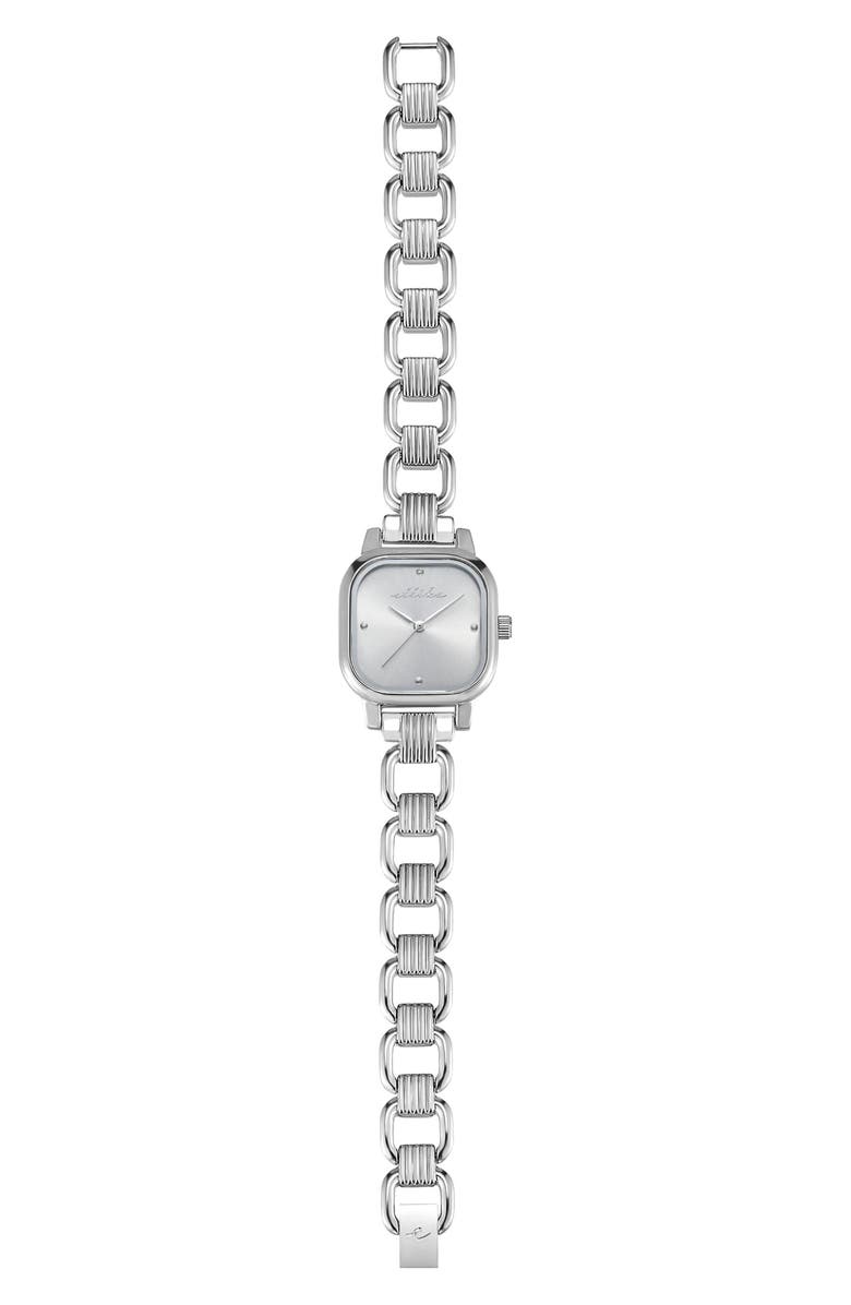 Ettika Classic Square Bracelet Watch, Alternate, color, Silver