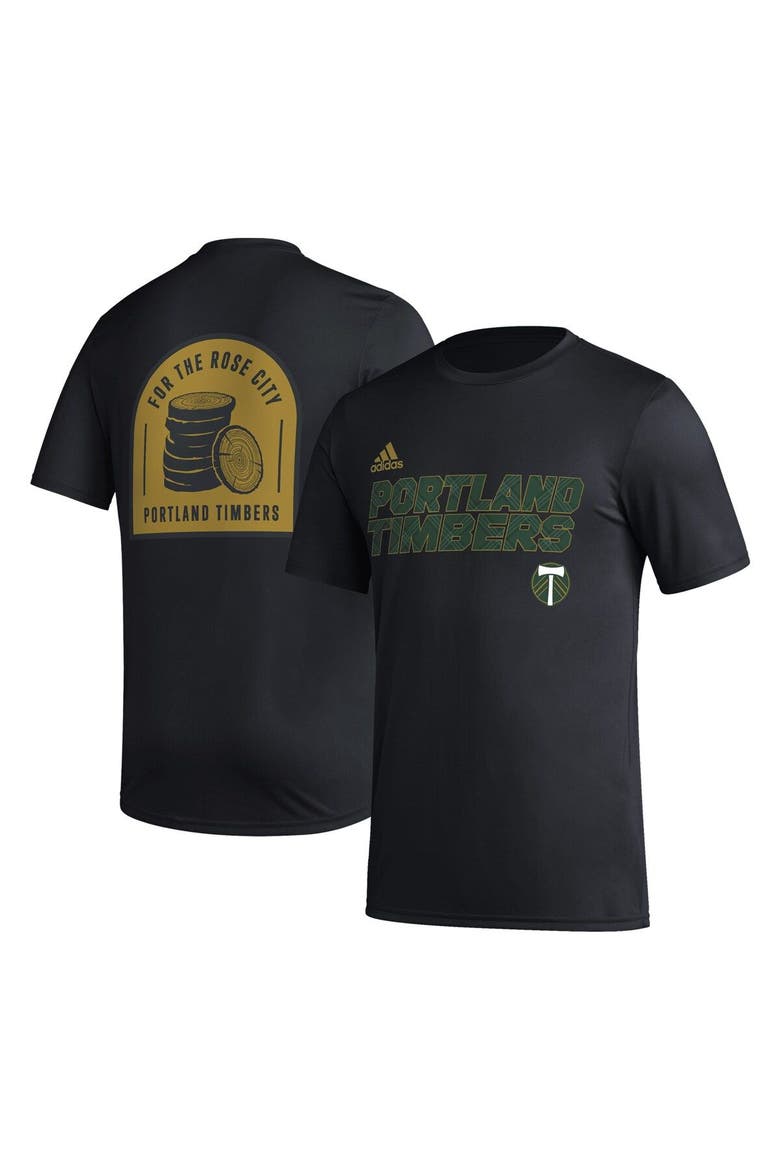 Men's adidas Black Portland Timbers Team Jersey Hook AEROREADY T-Shirt, Main, color, Black
