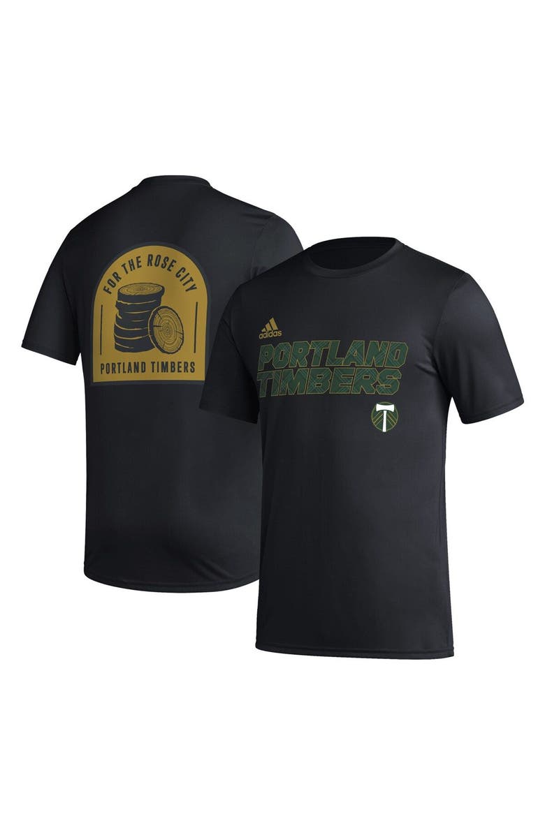 adidas Men's adidas Black Portland Timbers Team Jersey Hook AEROREADY T-Shirt, Main, color, Black