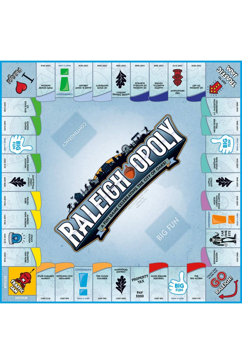 Raleigh Opoly Board Game, Alternate, color, Multicolored