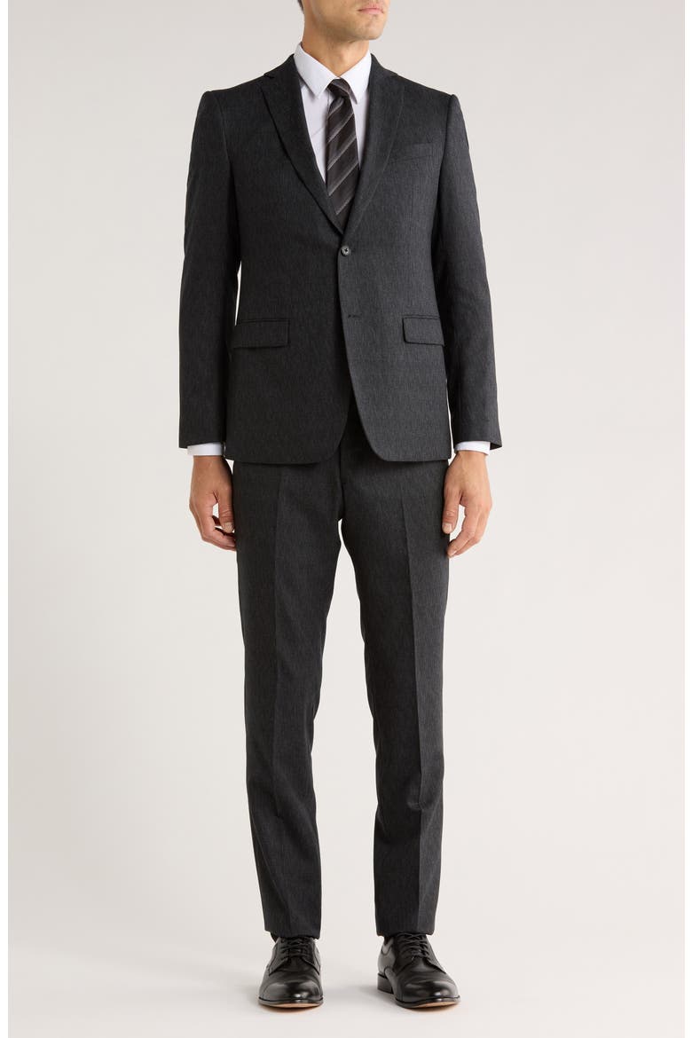 Neat Wool Suit, Main, color, CHARCOAL