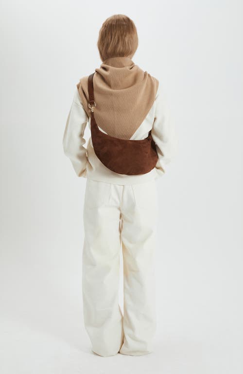 Hyer Goods Leather Convertible Hobo Crescent Ring Bag In Brown