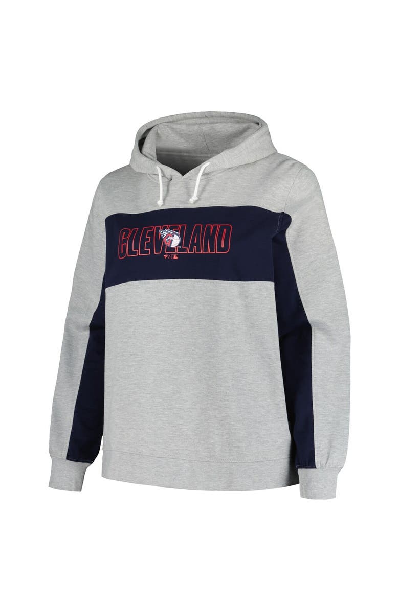 PROFILE Women's Profile Heather Gray Cleveland Guardians Plus Size Pullover Hoodie, Alternate, color, Heather Gray