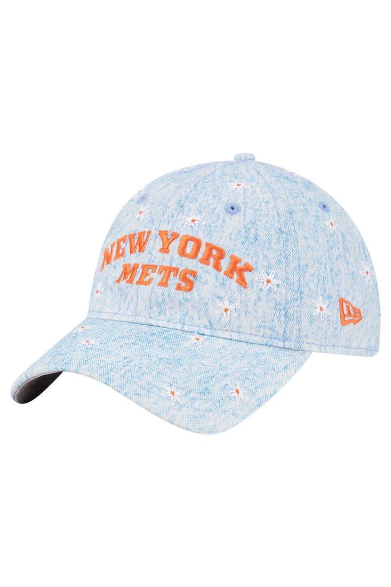 Women's New Era  Light Blue New York Mets Daisy All Over 9TWENTY Adjustable Hat, Alternate, color, Light Blue
