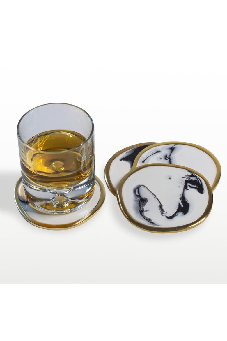 Bianco Nero Coaster - Set of 4, Alternate, color, White