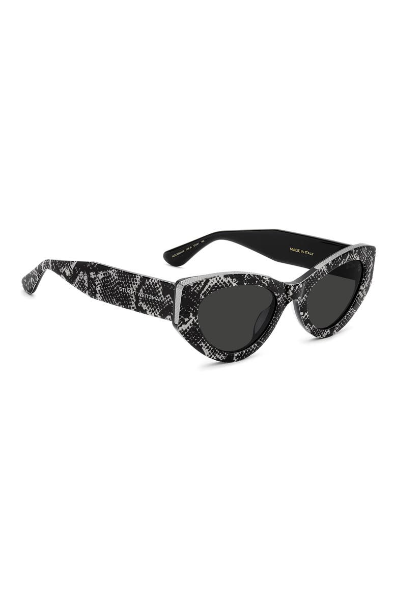 52mm Cat Eye Sunglasses, Alternate, color, PATTERN BLACK WHITE/ GREY