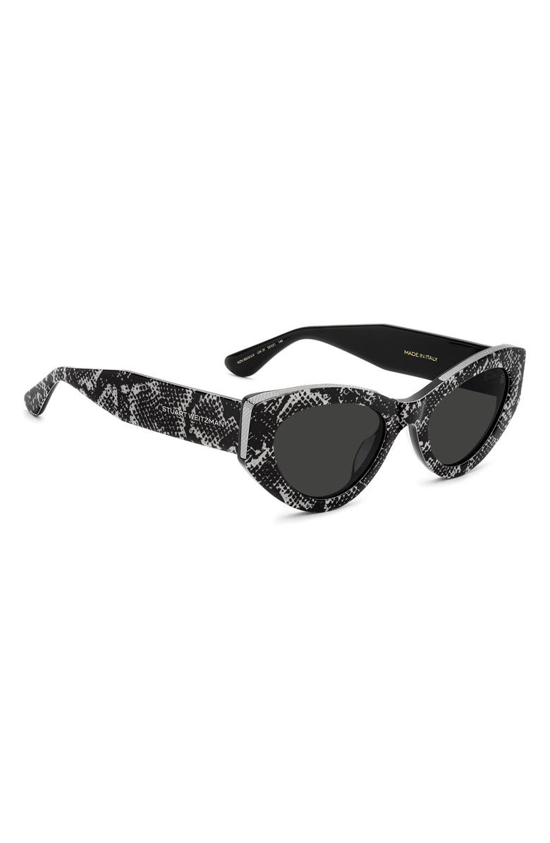 Stuart Weitzman 52mm Cat Eye Sunglasses, Alternate, color, Pattern Black White/ Grey