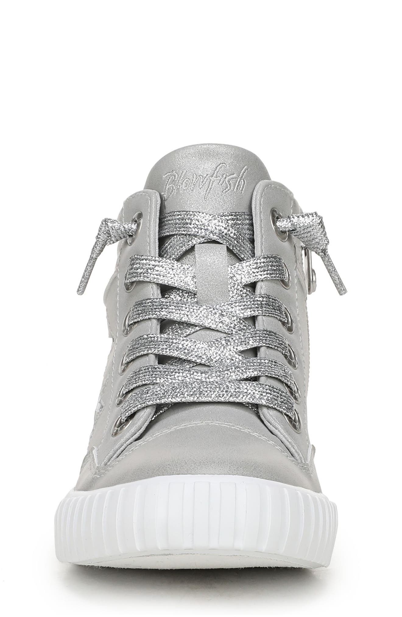 Blowfish Malibu Kids' Wanderland Glitter Star High Top Sneaker, Alternate, color, Grey / Silver Glitter