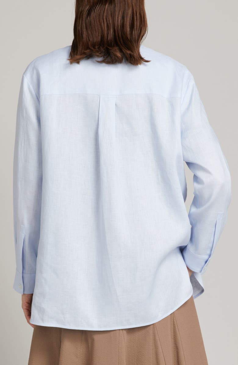 MM by Max Mara Filo Woven Linen Shirt, Alternate, color, Sky Blue