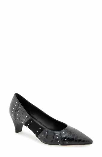Mandy Croc Embossed Faux Leather Pump