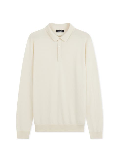 Gobi Mongolian Cashmere Cashmere Silk Polo In Marshmallow