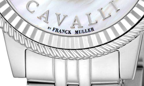 Roberto Cavalli By Franck Muller Mother-of-pearl Bracelet Watch, 30mm In Silver