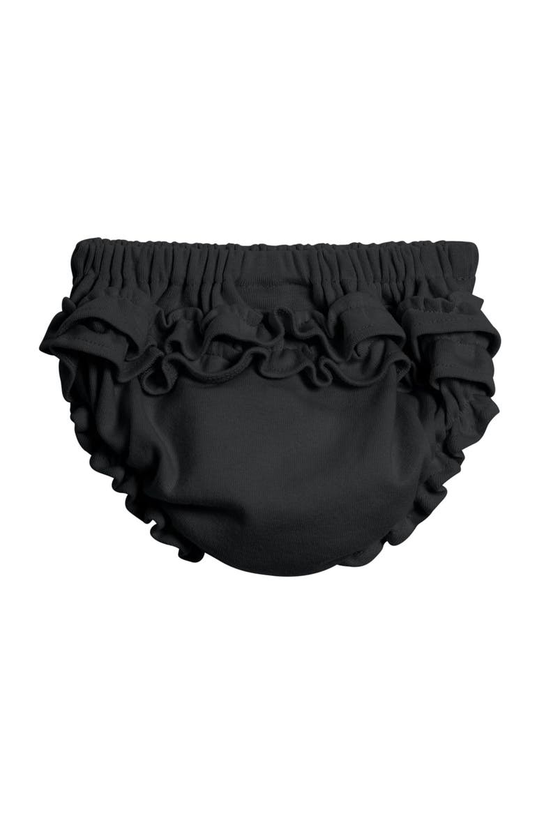 Girls Soft 100% Cotton Ruffle Diaper Cover, Main, color, Black