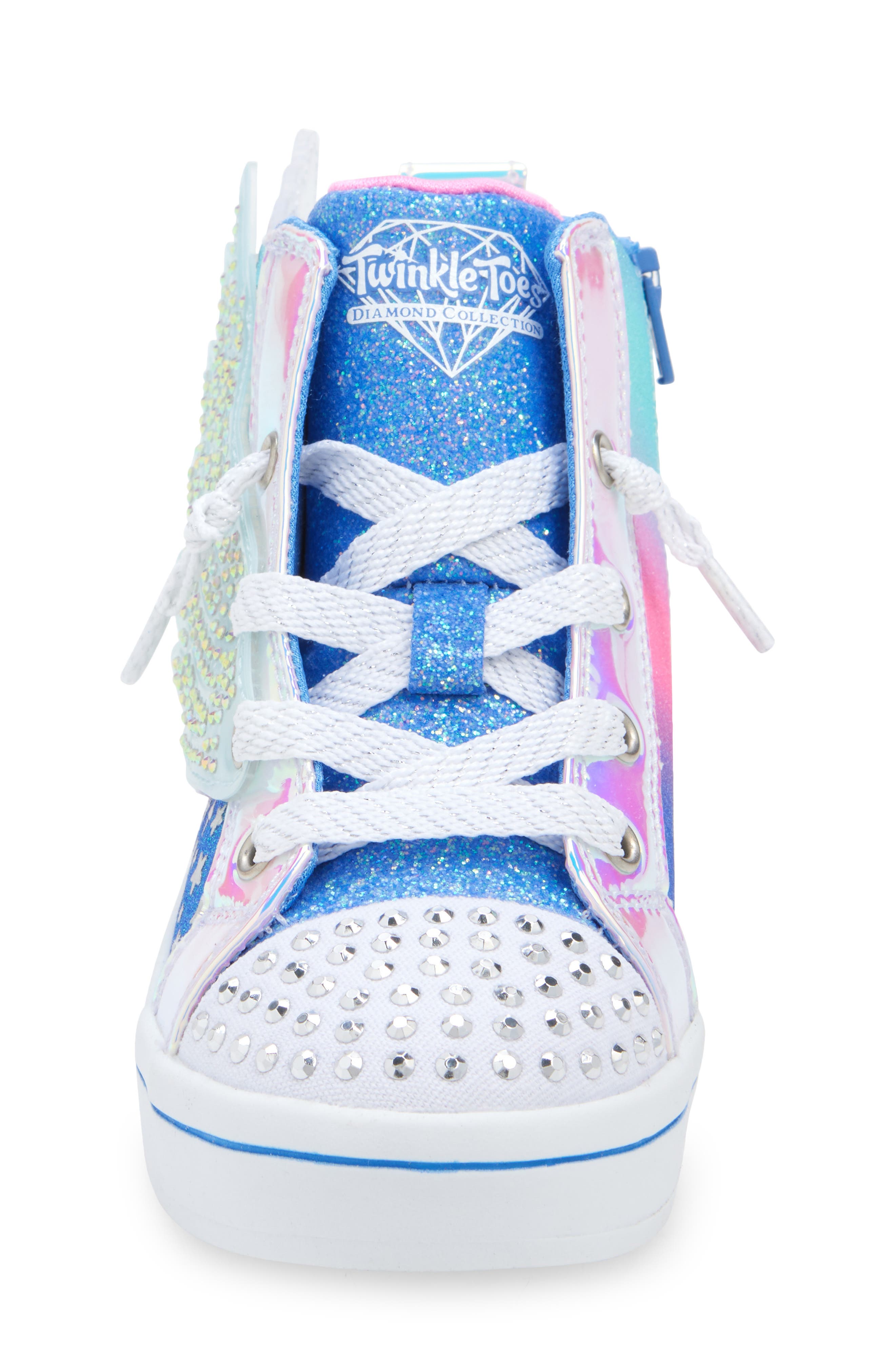 SKECHERS Kids' Twi-Lites 2.0 Light Up High Top Sneaker, Alternate, color, Blue/ Multi