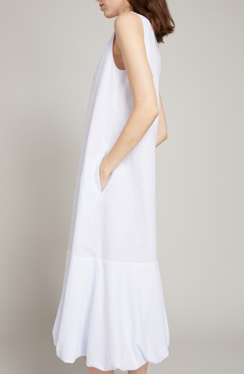 MM by Max Mara Sorriso Sleeveless Linen Blend Dress, Alternate, color, Optical White