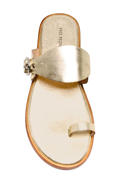 Shop Free People Barcelona Toe Loop Sandal In Gold Metallic