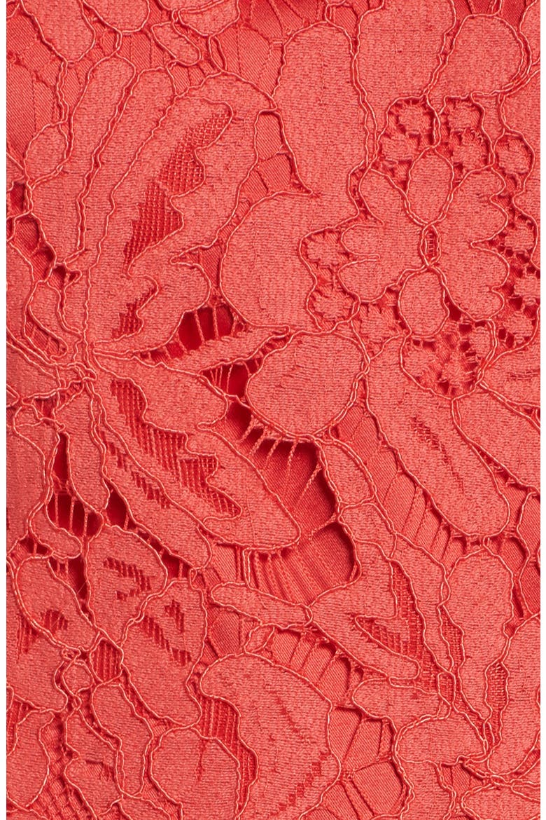 Open Back Lace Sheath Dress, Alternate, color, GRENADINE