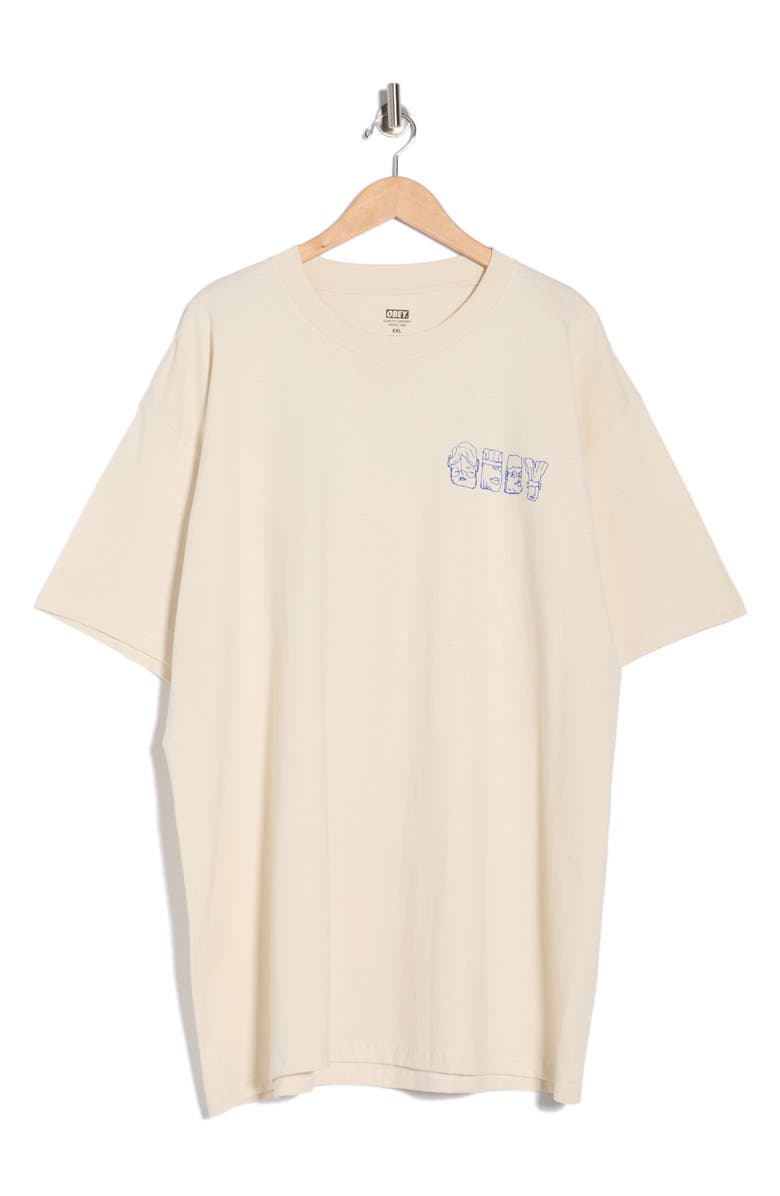 Obey Abstract Things Graphic T-Shirt, Main, color, Cream